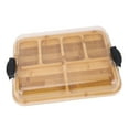 thumbnail image 6 of Rupoun Bamboo Charcuterie Board with Clear Locking Lid, Dual Sided Wood Cheese Serving Tray with Built-in Compartments for Picnics and Parties, 14.2 x 11 Inches / 36 x 28 cm, 6 of 8