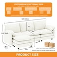 thumbnail image 6 of Craftian Sectional Sofa with Ottoman, 108" L Shape Modern 4 Seat Cloud Couch with Pillow-Armrest, Beige, 6 of 10