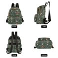 thumbnail image 4 of FORMRS Mini Backpack Purse for Women Quilted Travel Daypack Casual Shoulder Bag, Green Flowers Pattern, 4 of 7