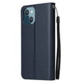 thumbnail image 6 of Compatible for iPhone 14 Plus Wallet Case with Premium PU Leather Card Slots Holder Photograph Slot Cover, Soft Silicone Shockproof Magnetic Clasp Kickstand Wrist Strap Flip Folio Case,Darkblue, 6 of 6