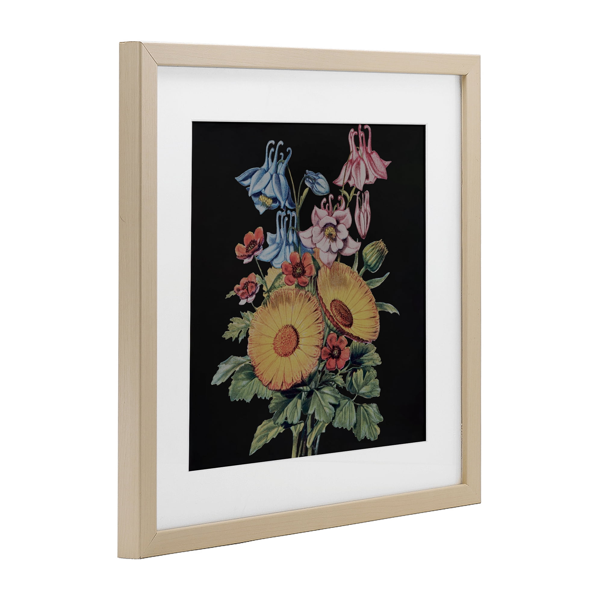 Stupell Industries Vintage Bouquet Study on Black Birch Framed Print Under Glass, design by Dan Meneely