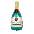 thumbnail image 1 of 32" Multicolor Air-Filled / Helium-Filled Wine Bottle Foil Balloon - Green, by Way To Celebrate, 1 of 3