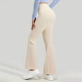 thumbnail image 4 of MXUIKV Leggings Pants for Women Slim Fitted Micro Flare Stretchy Elastic High Waist Yoga Trousers(X-Large,White), 4 of 5