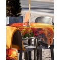 thumbnail image 5 of Fsddascl Fall Thanksgiving Outdoor Tablecloth - 60x60 Inch Square Dining Table Cover, Red Orange Sunrise Forest Autumn Waterproof Outdoor Table Cloth with Umbrella Hole & Zipper for Picnic/Patio, 5 of 7