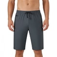 thumbnail image 5 of Besolor Mens Athletic Shorts Knee Length Lightweight Quick Dry Running Workout Drawstring Elastic Waist Shorts with Zipper Pockets(X-Large,Gray), 5 of 6