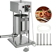 VEVOR Electric Vertical Sausage Stuffer Maker 15L Stainless Steel Variable Speed Vertical Meat Filler Automatic Sausages Maker Machine with 4 Filling Funnels