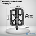 thumbnail image 2 of Pedales Para Bicicleta Metal Ciclo Stone Negro Con Reflejante 9/16, 2 of 7