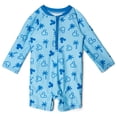 thumbnail image 4 of Disney Mickey Mouse Baby Boys' Swimwear One Piece Sunsuit and Hat Set Light Blue, 4 of 6