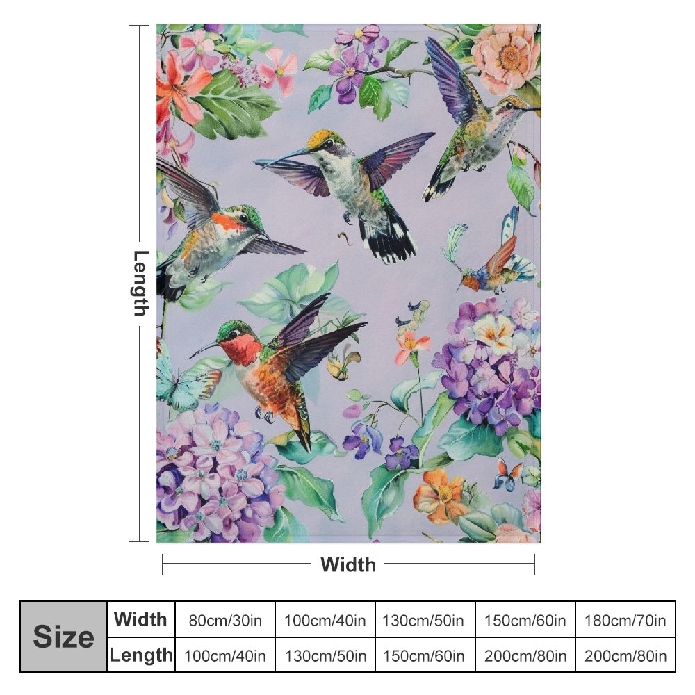 PRATYUS Hummingbird Throw Blanket is Super Soft and Warm,The Lightweight Flannel Blanket is for All-Season Use,A Great Choice for Gifts for Kids 50x60in