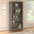 thumbnail image 2 of Maklaine Wood Modern Transitional 5 Shelf Bookcase in Ash Gray, 2 of 6