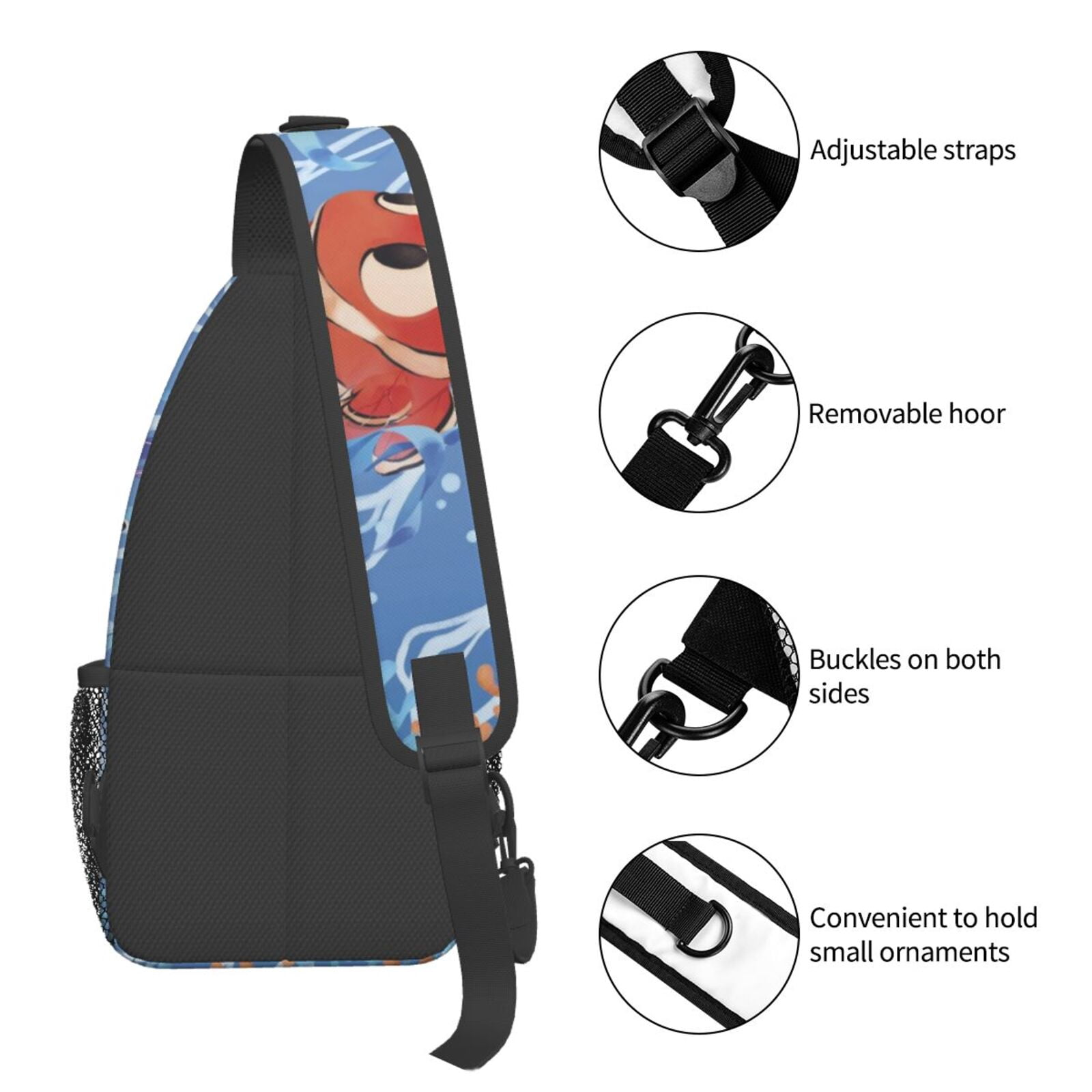 Finding Nemo Casual Sling Bag for Women Men Travel Crossbody Sling Backpack Small Chest Shoulder Bag Gym Sports Hiking Daypack 7.5 x 3.5 x 15.3 inch