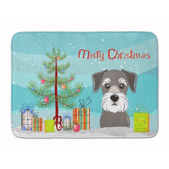 Carolines Treasures BB1578RUG Christmas Tree & Schnauzer Machine Washable Memory Foam Mat