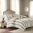 thumbnail image 1 of Madison Park Zuri Faux Fur Comforter Set Sand Full/Queen, 1 of 4