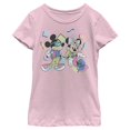thumbnail image 1 of Disney Characters 80s Minnie Mickey Girl's Solid Crew Tee, Light Pink, Small, 1 of 4
