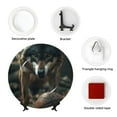 thumbnail image 4 of Zufioo Wolf With Basketball Print Bone China Decorative Plate, Ceramic Dinner Plate with Stand Ceramic Decoration Homewares-6in, 4 of 6