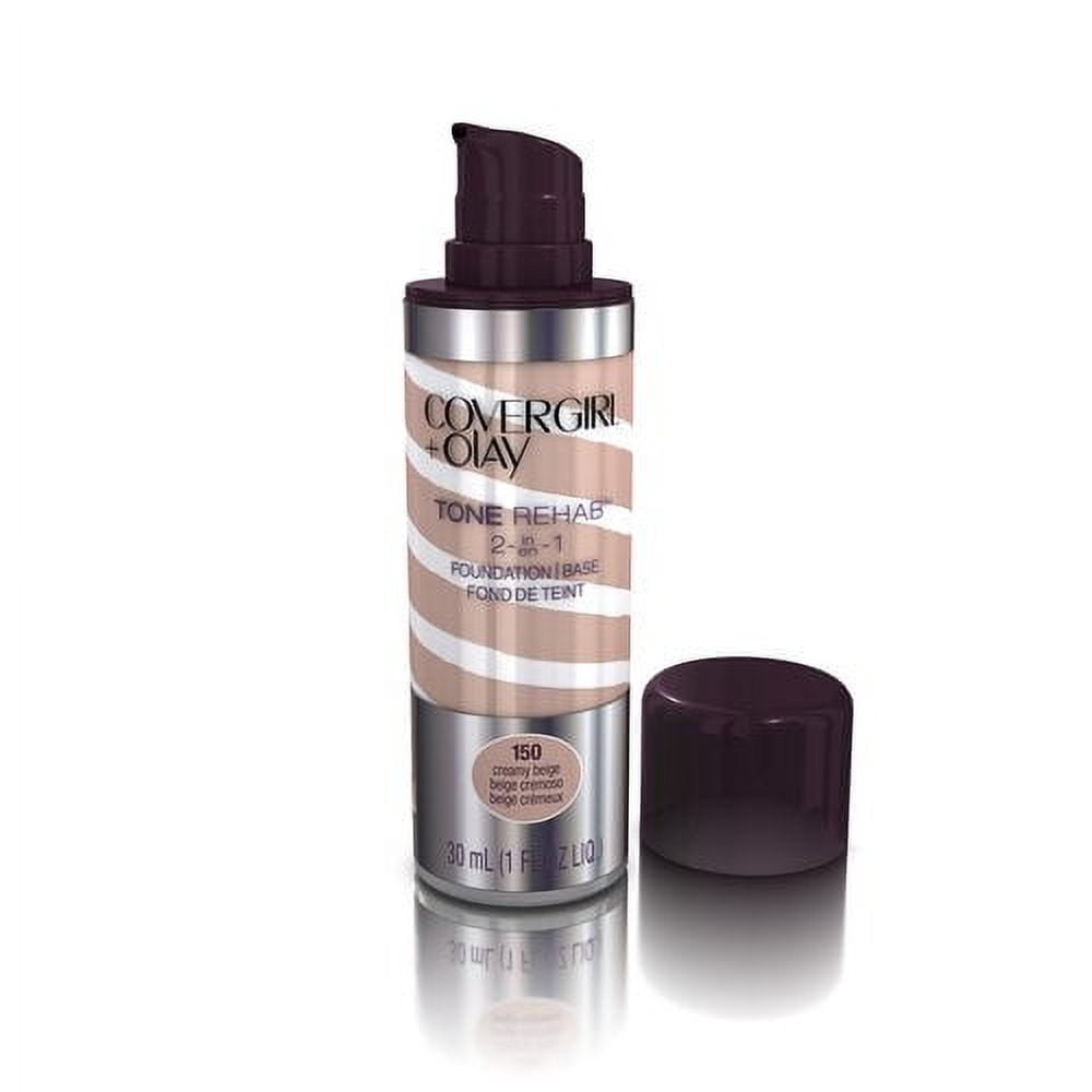 COVERGIRL & Olay ToneRehab 2-in-1 Foundation Creamy Beige 150, 1 fl oz