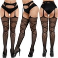 thumbnail image 2 of DPTALR Pantalon pour Femmes Leggings en Dentelle Grande Taille Bas Résille Bas en Filet, 2 of 3