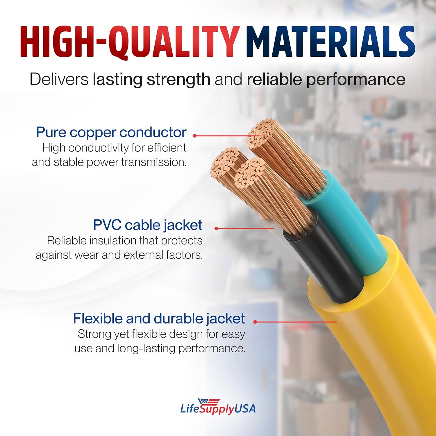 LifeSupplyUSA 25 Ft 10/3 Gauge Heavy Duty Extension Cord photo 7