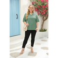 thumbnail image 4 of Women Summer Short Sleeved T Shirt Casual Loose V Neck T Shirt Solid Color Top, 4 of 4