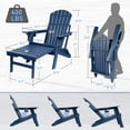 thumbnail image 3 of FUNBERRY Adjustable Folding Adirondack Chair with Retractable Ottoman, All Weather Fire Pit Chairs with Cup Holder, 3 of 9