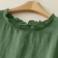 thumbnail image 6 of Womens Cotton Linen Waistcoat Button Down Sleeveless Lightweight Vests Casual Solid Color Fashion Ruffled Jackets, 6 of 6