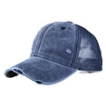 thumbnail image 2 of Kelon Unisex Denim Baseball Cap, Adjustable Buckle Sunscreen Hat, Retro Washed Distressed Peaked Cap for Outdoor Daily, One Size Baseball Caps, 2 of 6