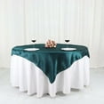 thumbnail image 6 of Efavormart 60" SATIN Square Tablecloth Overlay For Wedding Catering Party Table Top Decorations Peacock Teal, 6 of 11