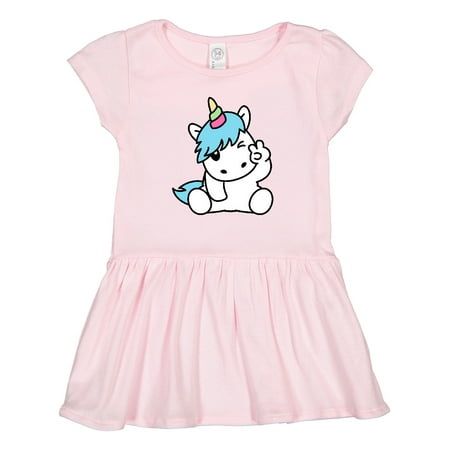 

Inktastic Unicorn Peace Gift Toddler Girl Dress
