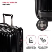 SWISSGEAR Ridge Large Checked Hardside Expandable Luggage with 8 360 Spinner Wheels, TSA Lock, Black
