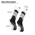 thumbnail image 2 of Gaeub Fluid Black White Paint Swirls Printed Design Socks Stretchy High Tube Socks for Men Women Teens , Softball Soccer Socks for Hiking, Sport, 2 of 6