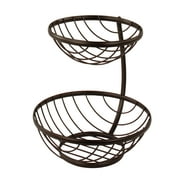 Spectrum Diversified Ashley Steel 2-Tier Countertop Wire Arched Serving Fruit Bowl Basket, Bronze