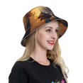 thumbnail image 6 of Sikiie Maple Leaf Meditating Squirrel Reflective Double-Sided Bucket Hat, Sun Hat, for Gardening, Beaching, Camping, Hiking, Fishing, 6 of 6