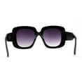 thumbnail image 2 of Womens Oversized Thick Plastic Mod Minimal Fashion Rectangle Sunglasses Black Smoke, 2 of 4