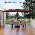 thumbnail image 3 of Twister.CK Parasol de Patio 15 Pieds avec Base Incluse, Parasol Rectangulaire Double Face avec Base Croisée et Sac de Sable pour Piscine Jardin, Rouge Vin, 3 of 9