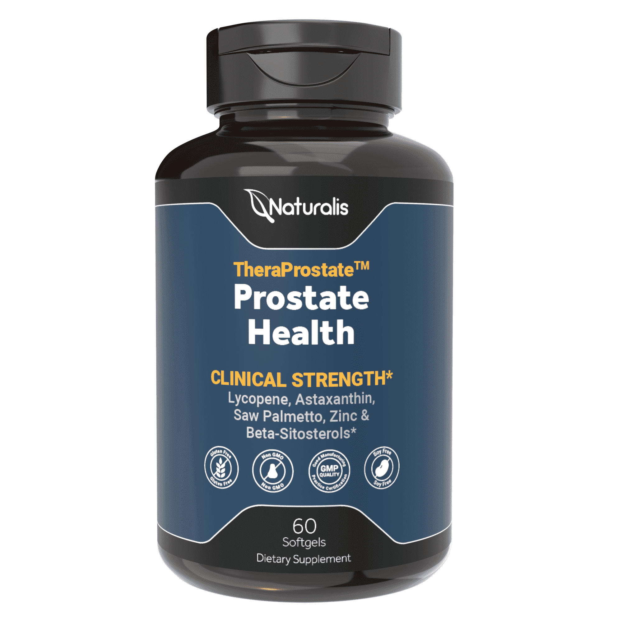 Naturalis TheraProstate™ High-Potency Prostate Health Supplement | All Clinically Studied Ingredients – Lycopene, Astaxanthin, Saw Palmetto, Beta-Sitosterols & Zinc | 60 Softgels
