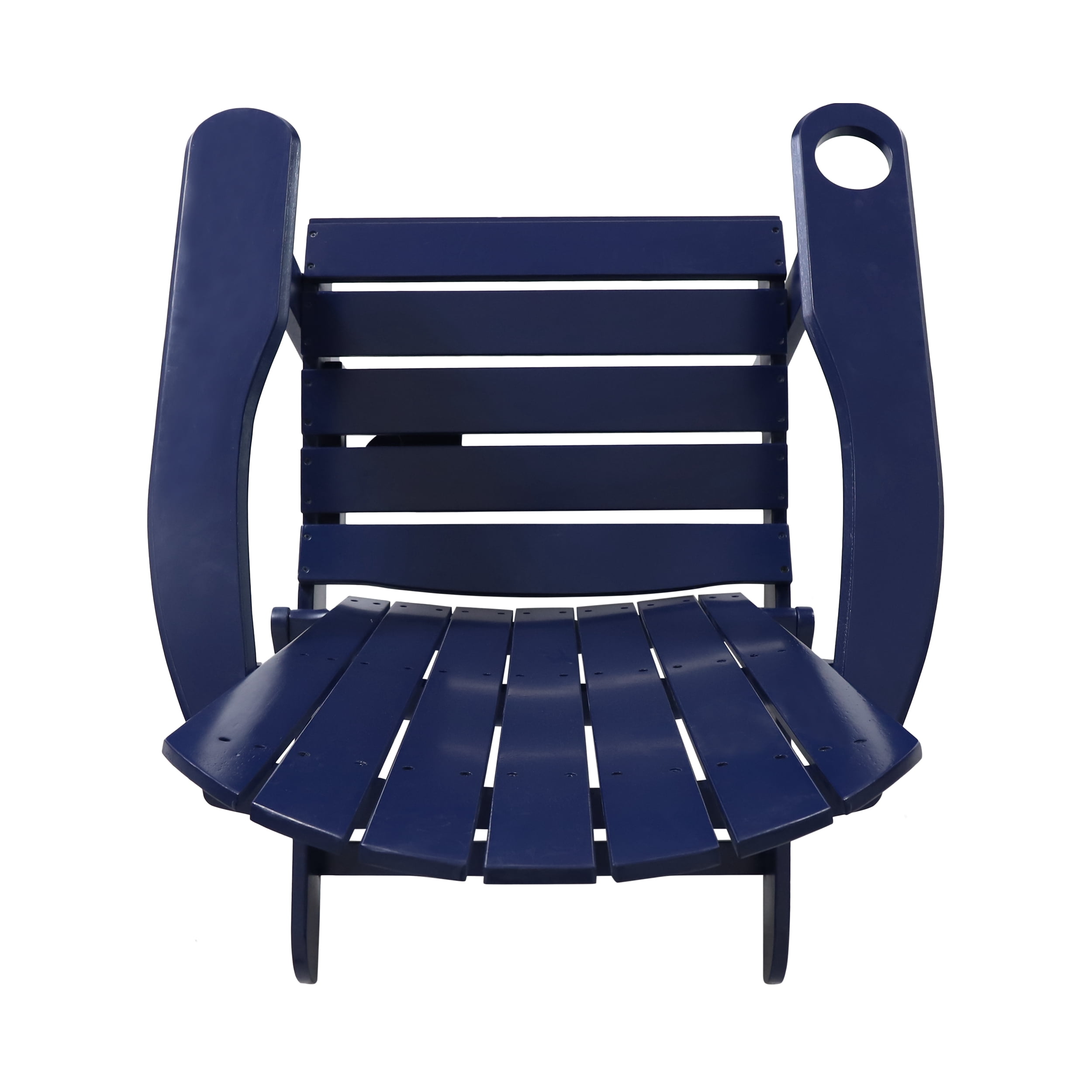 Outdoor Foldable Leisure Lounge Chair, Acacia Wood Casual Rest Chair for Patio Garden, Blue