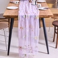 thumbnail image 3 of Spring Summer Florals Seasonal Tulle Table Runner Easter Decor Cheesecloth ,Lace Embroidery Table Runner for Home Party Indoor Decoration, 3 of 4