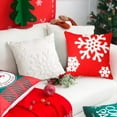 CQININI Pillow Case Soft Canvas Christmas Winter Snowflake Style