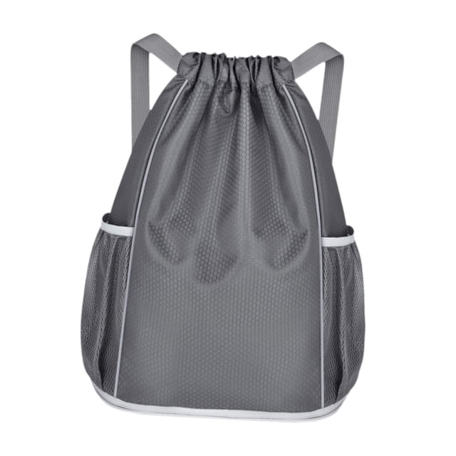 Tachiuwa Basketball Backpack Large Capacity Drawstring Bag for Beach Outdoor Football Gray