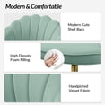thumbnail image 6 of Vanity Makeup Desk Chair Velvet Shell Backrest Home Office Chair Upholstered Swivel Adjustable Gold Metal Base Bedroom Sage, 6 of 7
