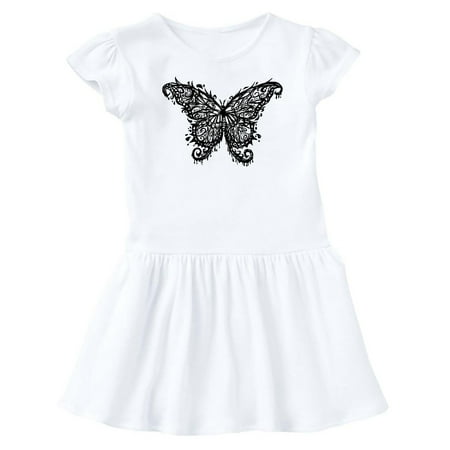 

Inktastic Black Ink Butterfly Gift Baby Girl Dress
