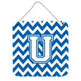 thumbnail image 1 of "Treasures Chevron Blue and White Letter U Wall or Door Hanging Prints CJ1045-UDS66, 6"" H x 6"" W" Caroline's Treasures CJ1045-UDS66, 1 of 1
