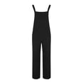 thumbnail image 5 of QIYAGBSA Corduroy Overalls for Women Wide Leg Adjustable Strap Sleeveless Jumpsuit with Pockets Soft Fall Winter (Black, 2XL), 5 of 9
