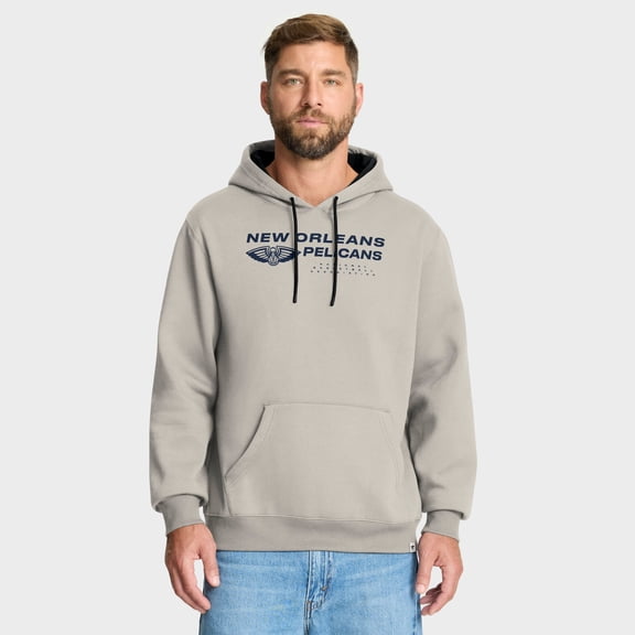 Men's Fanatics Off White New Orleans Pelicans Crossover Collection Blocked Shot Premium Pullover Hoodie