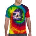 thumbnail image 2 of Wild Bobby, Galactic Pizza Space Cat Laser Eyes, Animal Lover, Tie-Dye Tees, Reactive Rainbow, Large, 2 of 3