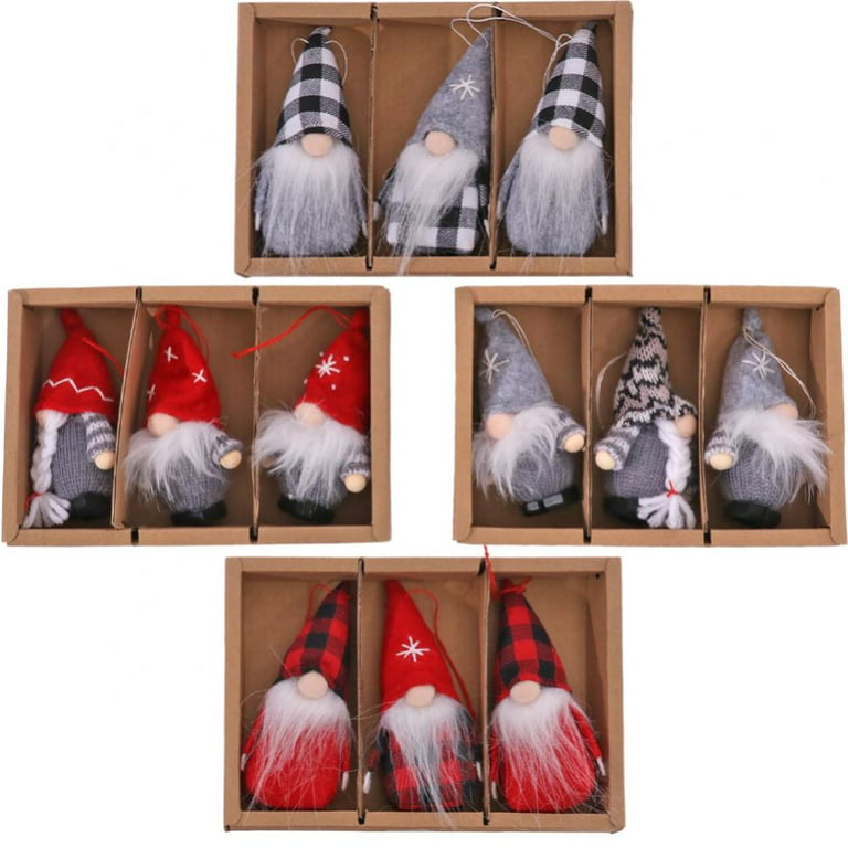 Kahoo Christmas Gnomes Plush, 3 Pack Scandinavian Swedish Santa Decorations Elf with Knitted Hats, Chirstmas Plush Toy for Xmas Holiday Ornaments Home