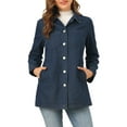thumbnail image 6 of INSPIRE CHIC Women's Jean Jackets Long Sleeves Tie Waist Button Down Casual Denim Jacket XL Dark Blue, 6 of 9