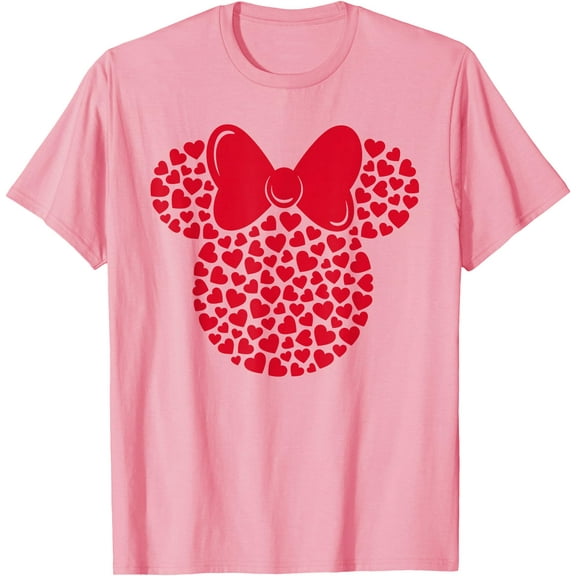 Minnie Mouse Icon Filled with Hearts DTG Print Unisex T-Shirt