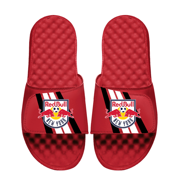Youth ISlide Red New York Red Bulls Vertical Stripes Slide Sandals