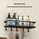 thumbnail image 4 of Cesta de pared de metal negro - Organizador de almacenamiento de malla de hierro de 30x12x5,5cm para baño de cocina, 4 of 7